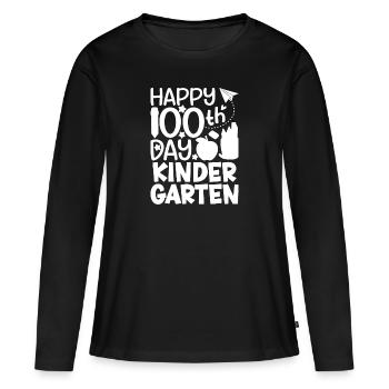 100e jour de maternelle Élève élève - T-shirt manches longues Premium bio Femme - noir - Devant - Julia (174cm)
