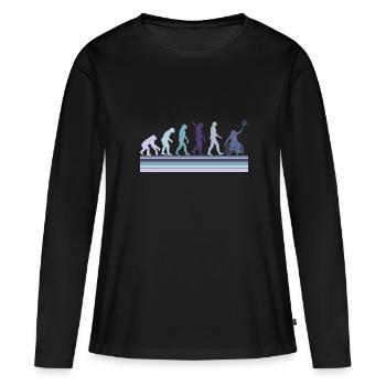 Évolution du tennis en fauteuil roulant Weelchair - T-shirt manches longues Premium bio Femme - noir - Devant - Julia (174cm)