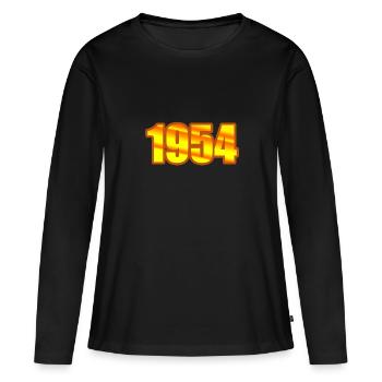 Année 1954 - T-shirt manches longues Premium bio Femme - noir - Devant - Julia (174cm)