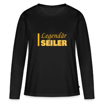 Geschenk für Seiler - Frauen Premium Bio Langarmshirt - Schwarz - Vorne - Julia (174cm)