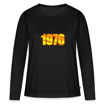 Doré 1976 - T-shirt manches longues Premium bio Femme - noir - Devant - Julia (174cm)