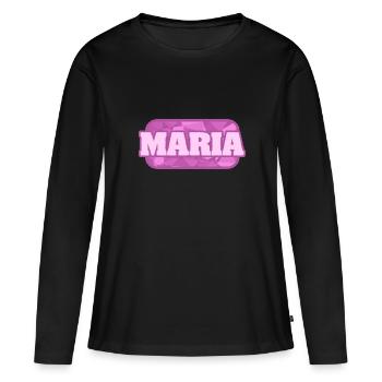 Maria - T-shirt manches longues Premium bio Femme - noir - Devant - Julia (174cm)