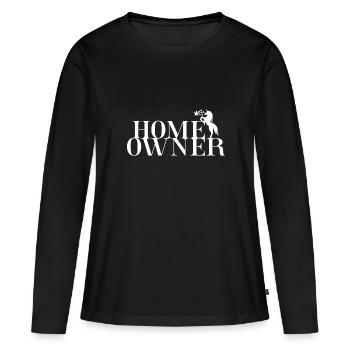 Homeowner Hausbesitzer Eigenheim Bauherr Hausbau - Frauen Premium Bio Langarmshirt - Schwarz - Vorne - Julia (174cm)