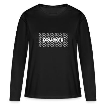 Drucker - Frauen Premium Bio Langarmshirt - Schwarz - Vorne - Julia (174cm)