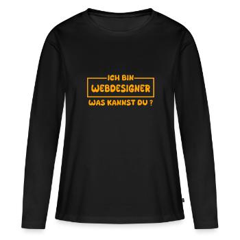 Concepteur de sites Web en tant que métier - T-shirt manches longues Premium bio Femme - noir - Devant - Julia (174cm)