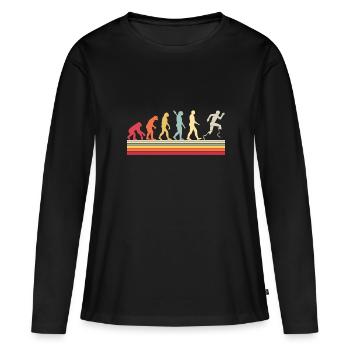 Évolution du Para Running - T-shirt manches longues Premium bio Femme - noir - Devant - Julia (174cm)