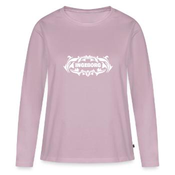 First name Ingeborg - Women's Premium Organic Long Sleeve Shirt - dusky pink - Front - Julia (174cm)
