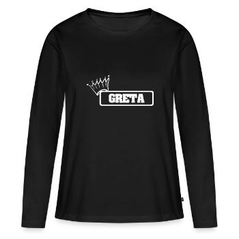 Prinzessin Greta - Frauen Premium Bio Langarmshirt - Schwarz - Vorne - Julia (174cm)