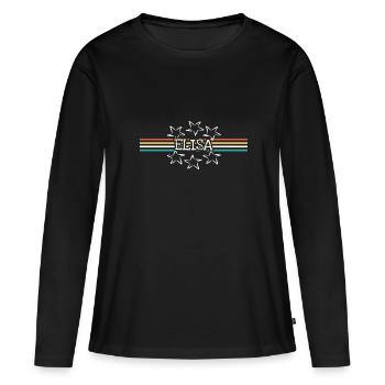 Elisa comme prénom de femme - T-shirt manches longues Premium bio Femme - noir - Devant - Julia (174cm)