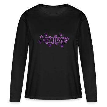 Emily comme nom - T-shirt manches longues Premium bio Femme - noir - Devant - Julia (174cm)