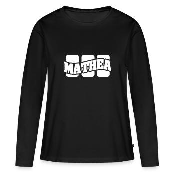 Geschenk für Mathea - Frauen Premium Bio Langarmshirt - Schwarz - Vorne - Julia (174cm)