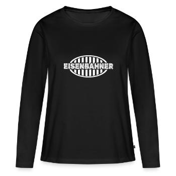 Cheminot - T-shirt manches longues Premium bio Femme - noir - Devant - Julia (174cm)