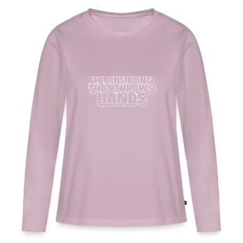I'm The Sibling That Throw Hands Protective - Frauen Premium Bio Langarmshirt - Altrosa - Vorne - Julia (174cm)