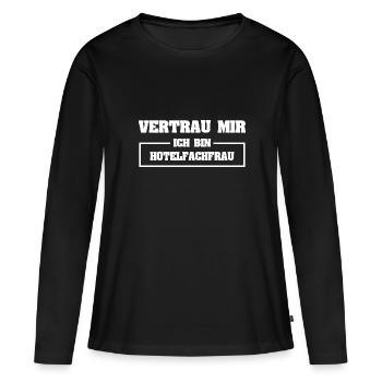 Spécialiste de l’hôtellerie - T-shirt manches longues Premium bio Femme - noir - Devant - Julia (174cm)