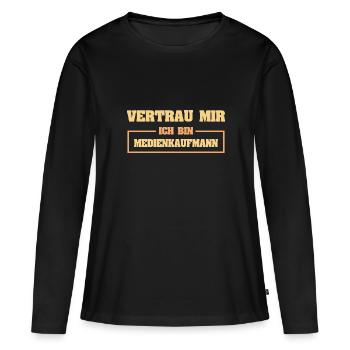 Marchand de médias Lustig - T-shirt manches longues Premium bio Femme - noir - Devant - Julia (174cm)