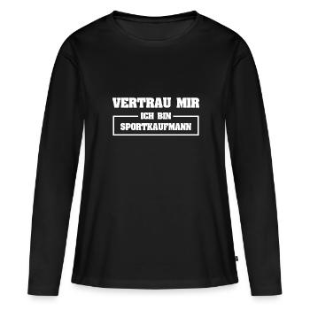 Cadeau pour marchand de sport - T-shirt manches longues Premium bio Femme - noir - Devant - Julia (174cm)