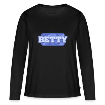 Nom Betty - T-shirt manches longues Premium bio Femme - noir - Devant - Julia (174cm)