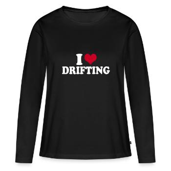 J’adore la dérive - T-shirt manches longues Premium bio Femme - noir - Devant - Julia (174cm)