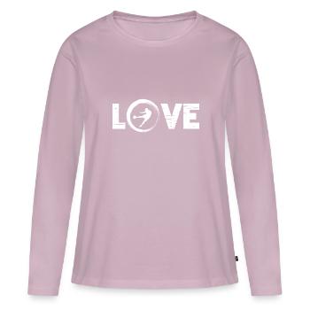 Sporty Hobby Leidenschaft Fussball - Frauen Premium Bio Langarmshirt - Altrosa - Vorne - Julia (174cm)