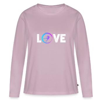 Sporty Hobby Leidenschaft Fussball - Frauen Premium Bio Langarmshirt - Altrosa - Vorne - Julia (174cm)
