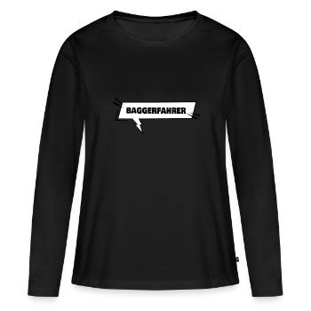 Baggerfahrer als Bildung - Frauen Premium Bio Langarmshirt - Schwarz - Vorne - Julia (174cm)