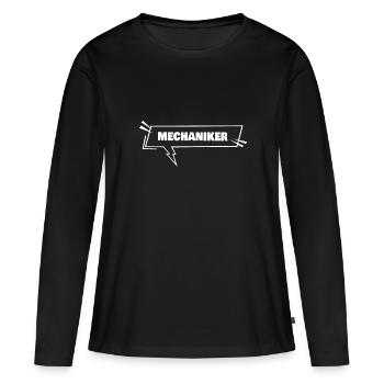 Mechaniker als Bildung - Frauen Premium Bio Langarmshirt - Schwarz - Vorne - Julia (174cm)