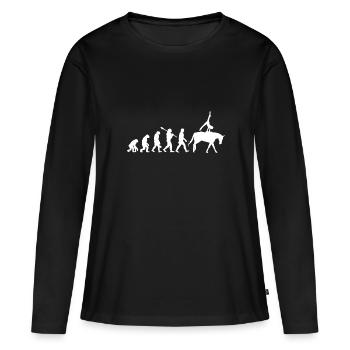 Voûte équestre Evolution Équitation - T-shirt manches longues Premium bio Femme - noir - Devant - Julia (174cm)