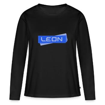 Cadeau pour leon - T-shirt manches longues Premium bio Femme - noir - Devant - Julia (174cm)