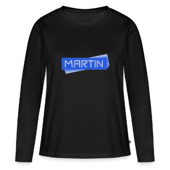 Name tag Martin - Women's Premium Organic Long Sleeve Shirt - black - Front - Julia (174cm)