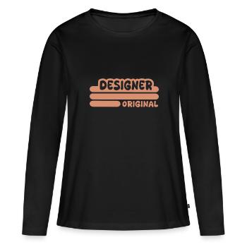 Concepteur - T-shirt manches longues Premium bio Femme - noir - Devant - Julia (174cm)