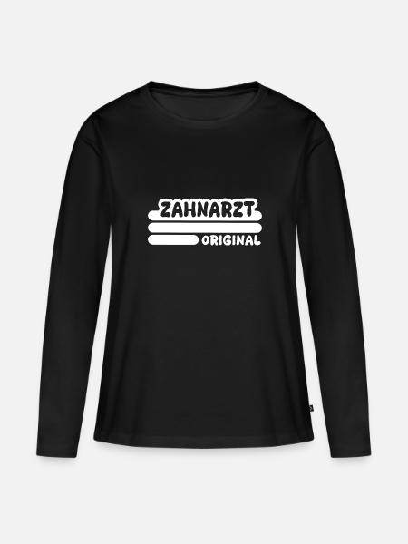 Beruf Zahnarzt - Frauen Premium Bio Langarmshirt - Schwarz
