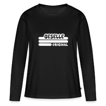 Profession compagnon - T-shirt manches longues Premium bio Femme - noir - Devant - Julia (174cm)