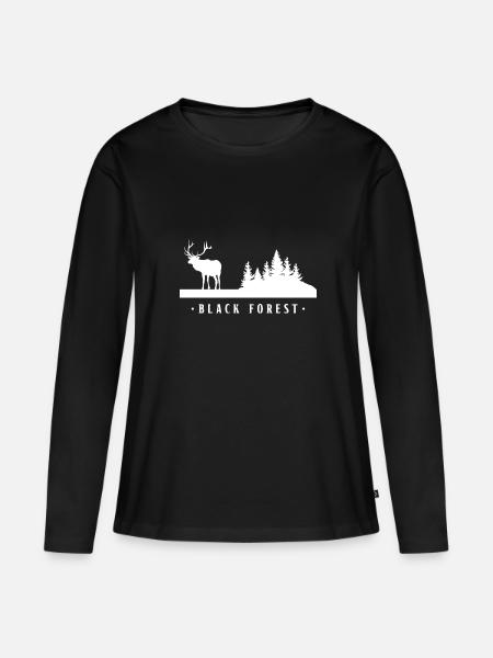 Black Forest Hirsch - Frauen Premium Bio Langarmshirt - Schwarz