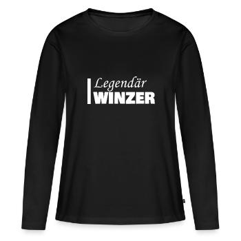 Vigneron - T-shirt manches longues Premium bio Femme - noir - Devant - Julia (174cm)