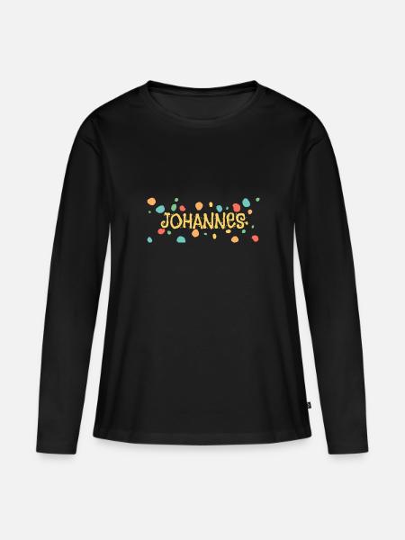 johannes - Frauen Premium Bio Langarmshirt - Schwarz