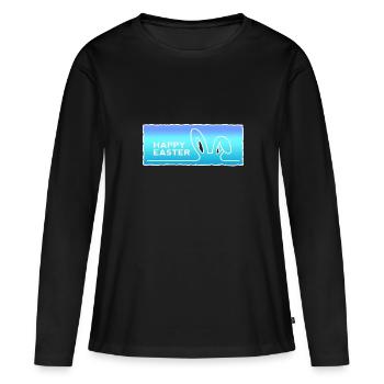 Happy Easter with Easter - Women's Premium Organic Long Sleeve Shirt - black - Front - Julia (174cm)