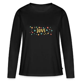 Cadeau pour levi - T-shirt manches longues Premium bio Femme - noir - Devant - Julia (174cm)