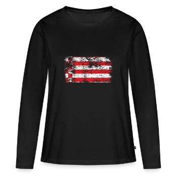 Bremen Flagge Bremer Fahne - Frauen Premium Bio Langarmshirt - Schwarz - Vorne - Julia (174cm)