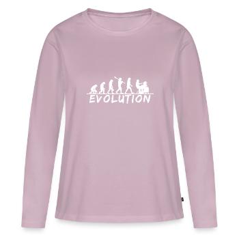 Evolution to Drummer Silhouette March - Frauen Premium Bio Langarmshirt - Altrosa - Vorne - Julia (174cm)