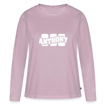 Name: Anthony - Women's Premium Organic Long Sleeve Shirt - dusky pink - Front - Julia (174cm)