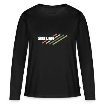 Seiler - Frauen Premium Bio Langarmshirt - Schwarz - Vorne - Julia (174cm)