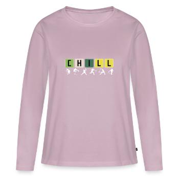 Chill 2 - T-shirt manches longues Premium bio Femme - rose poudré - Devant - Julia (174cm)