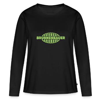 Job Well Builder - T-shirt manches longues Premium bio Femme - noir - Devant - Julia (174cm)