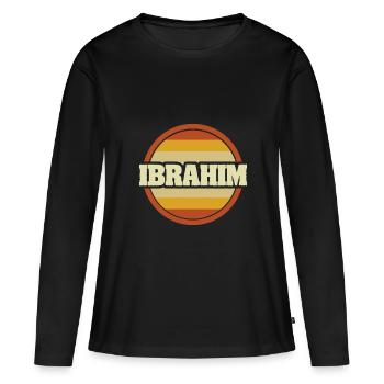 First name Ibrahim - Women's Premium Organic Long Sleeve Shirt - black - Front - Julia (174cm)