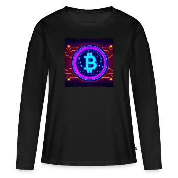 Bitcoin connected to - Women's Premium Organic Long Sleeve Shirt - black - Front - Julia (174cm)