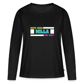 Mère Milla - T-shirt manches longues Premium bio Femme - noir - Devant - Julia (174cm)