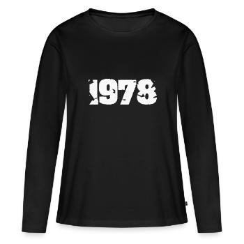 1978 - Frauen Premium Bio Langarmshirt - Schwarz - Vorne - Julia (174cm)