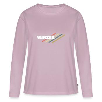 Lieu de travail : Vignerons - T-shirt manches longues Premium bio Femme - rose poudré - Devant - Julia (174cm)