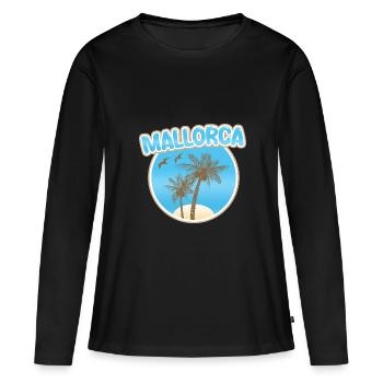 Majorque - T-shirt manches longues Premium bio Femme - noir - Devant - Julia (174cm)