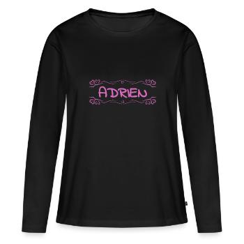 Adrien comme nom - T-shirt manches longues Premium bio Femme - noir - Devant - Julia (174cm)